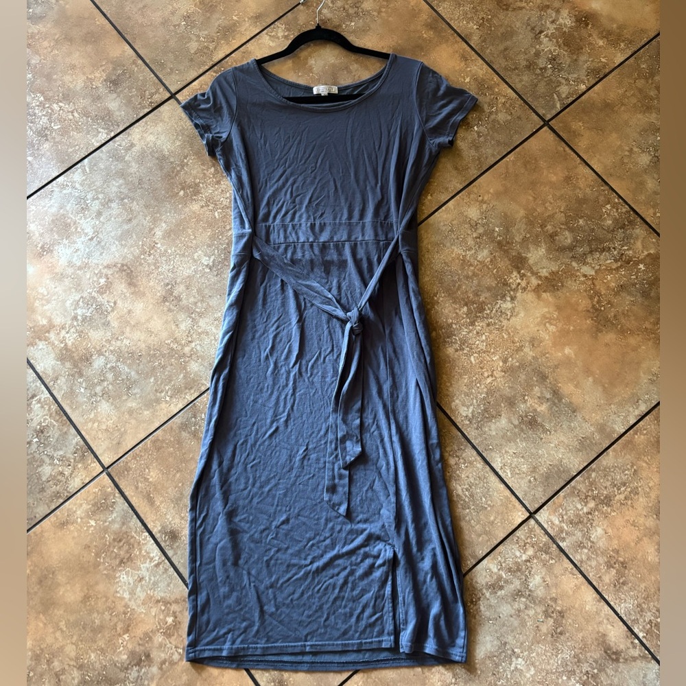 Sweet Salt steel blue midi t shirt dress